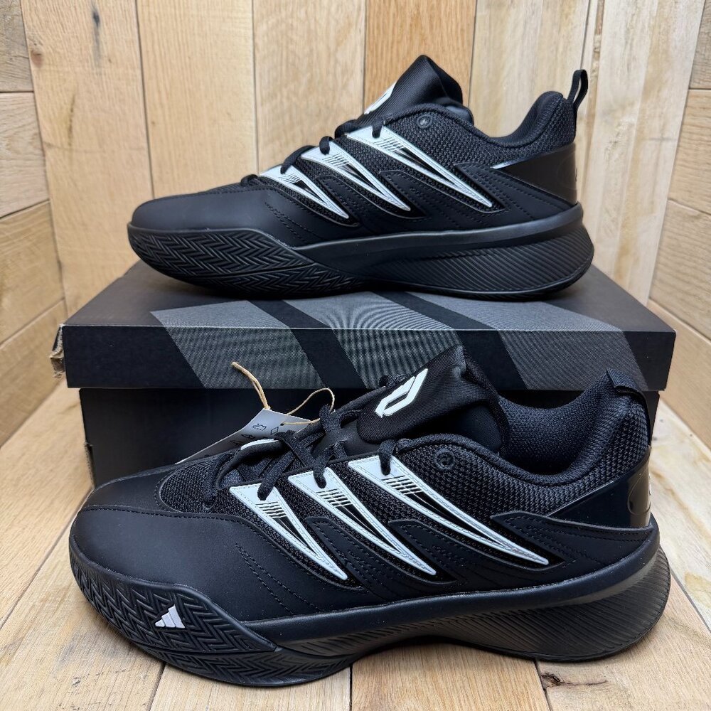 Adidas Mens Dame Certified 3 Low Black/White Basketball Shoe IH8469 Size 8 NWT